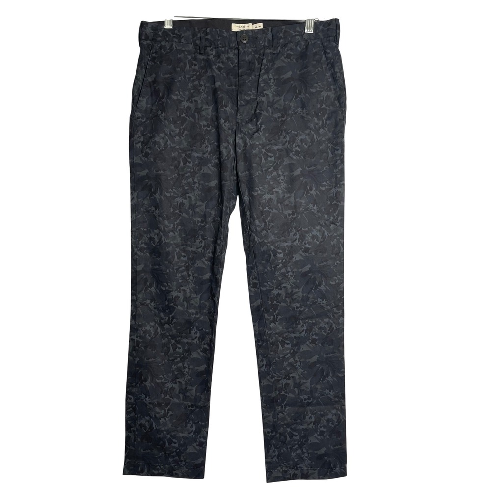 Club Monaco Conner Modern Slim Fit Chino Pants Mens 30 Black Printed Preppy